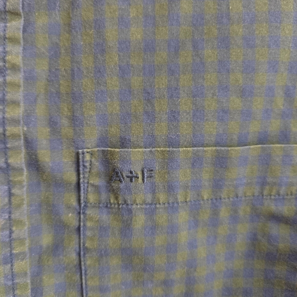 ⭐️Abercrombie & Fitch Green And Blue Casual Button Down Shirt Size L - Picture 4 of 6